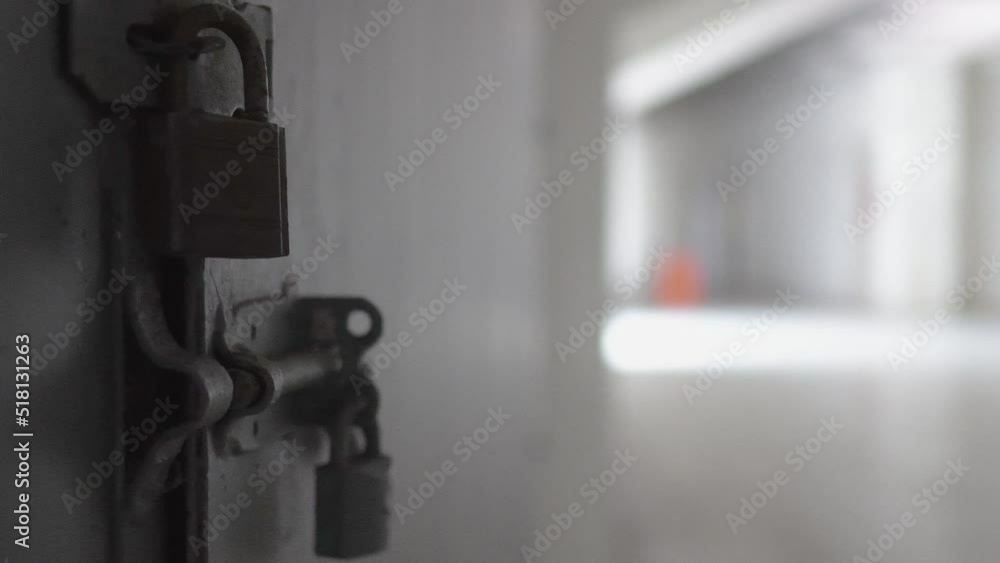Retro locks and iron gates in old buildings. Retro locks and iron gates in old buildings.