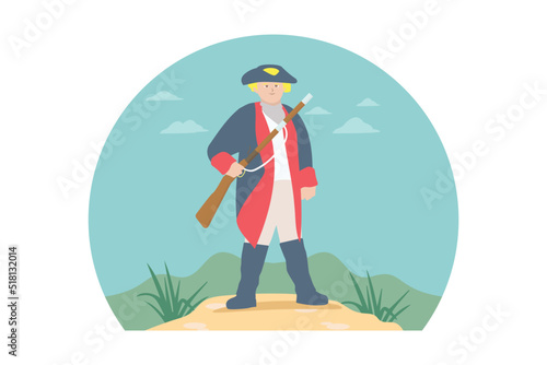 colonial design vector flat illustration