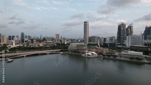 Fototapeta Naklejka Na Ścianę i Meble -  defaultMarina Bay, Singapore - July 13, 2022: The Landmark Buildings and Tourist Attractions of Singapore