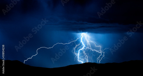 Lightning Extreme Power Dark Stormy Night Over City