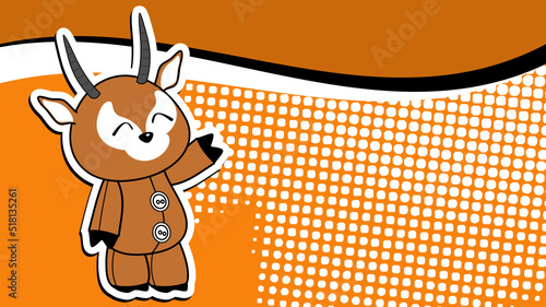 standing antelope plush toy cartoon background in vector format