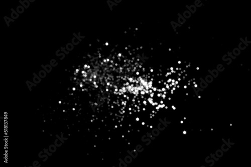 White gray blurred bokeh lights on black background. Glitter sparkle stars for celebrate. Overlay for your design © MariiaDemchenko