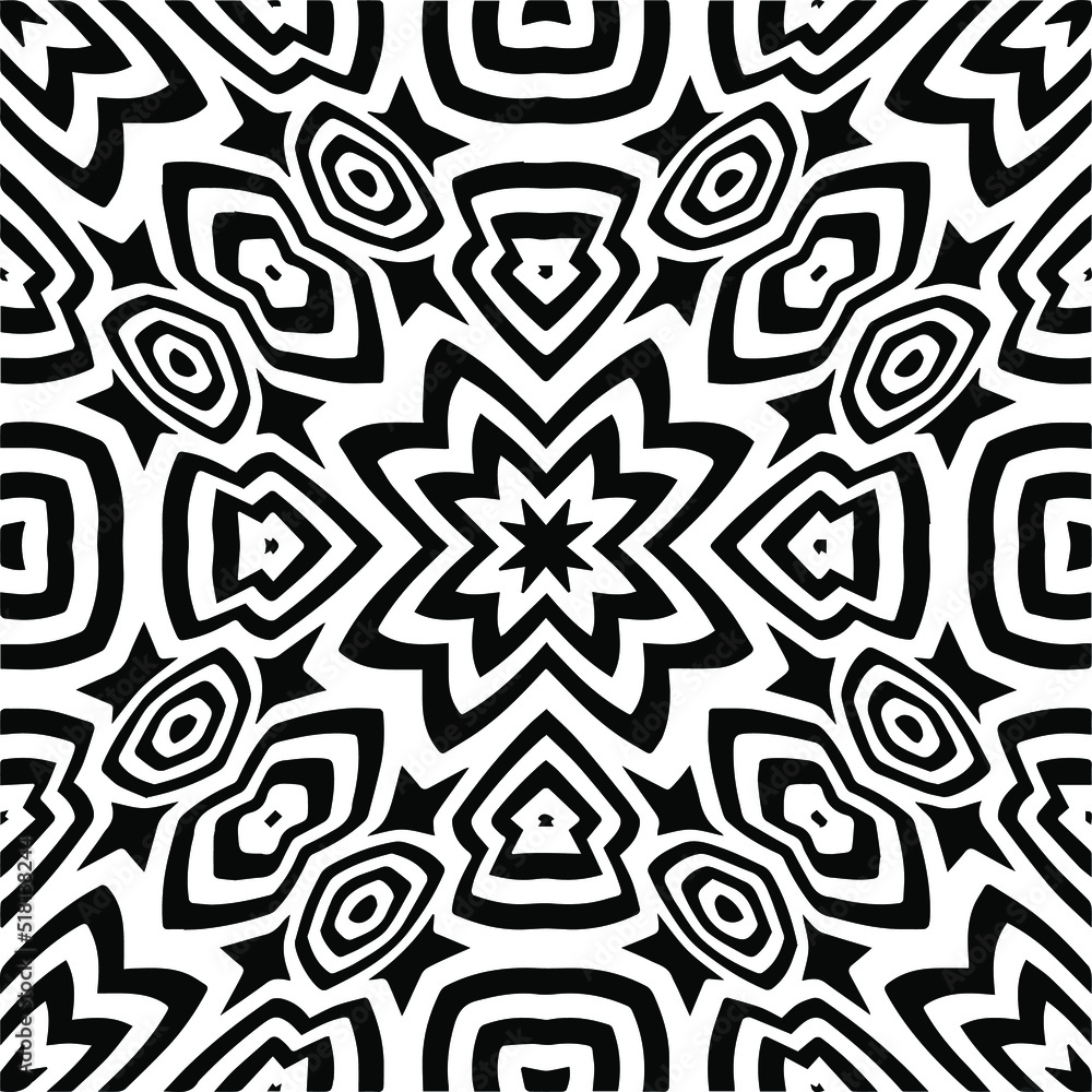 Abstract background with black and white pattern. Unique geometric vector swatch. Perfect for site backdrop, wrapping paper, wallpaper, textile and surface design. 
