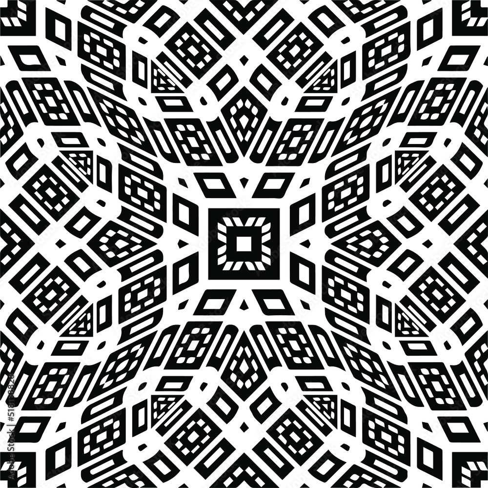 Abstract background with black and white seamless pattern. Unique geometric vector swatch. Perfect for site backdrop, wrapping paper, wallpaper, textile and surface design. 