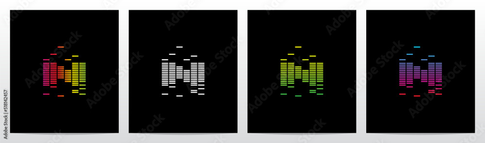 Equalizer Bar Forming Letter Logo Design N Equalizer Bar Forming Letter Logo Design N