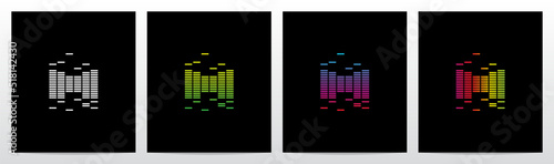 Equalizer Bar Forming Letter Logo Design M