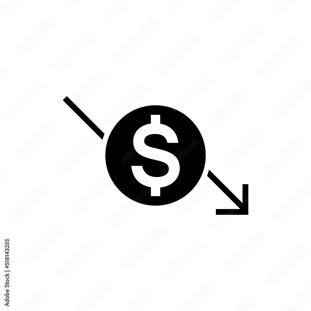 Economy crisis icon logo design isolated on white background Economy crisis icon logo design isolated on white background