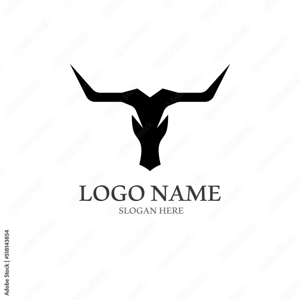 bull horn logo with template vector style. bull horn logo with template vector style.