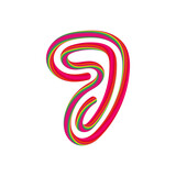 7 number with swirl candy. Vector candy and sugar font for bright logo, your application, sweet identity and more