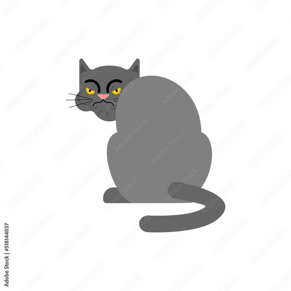Resentful cat. Pet is offended. bad home animal Vector illustration Resentful cat. Pet is offended. bad home animal Vector illustration