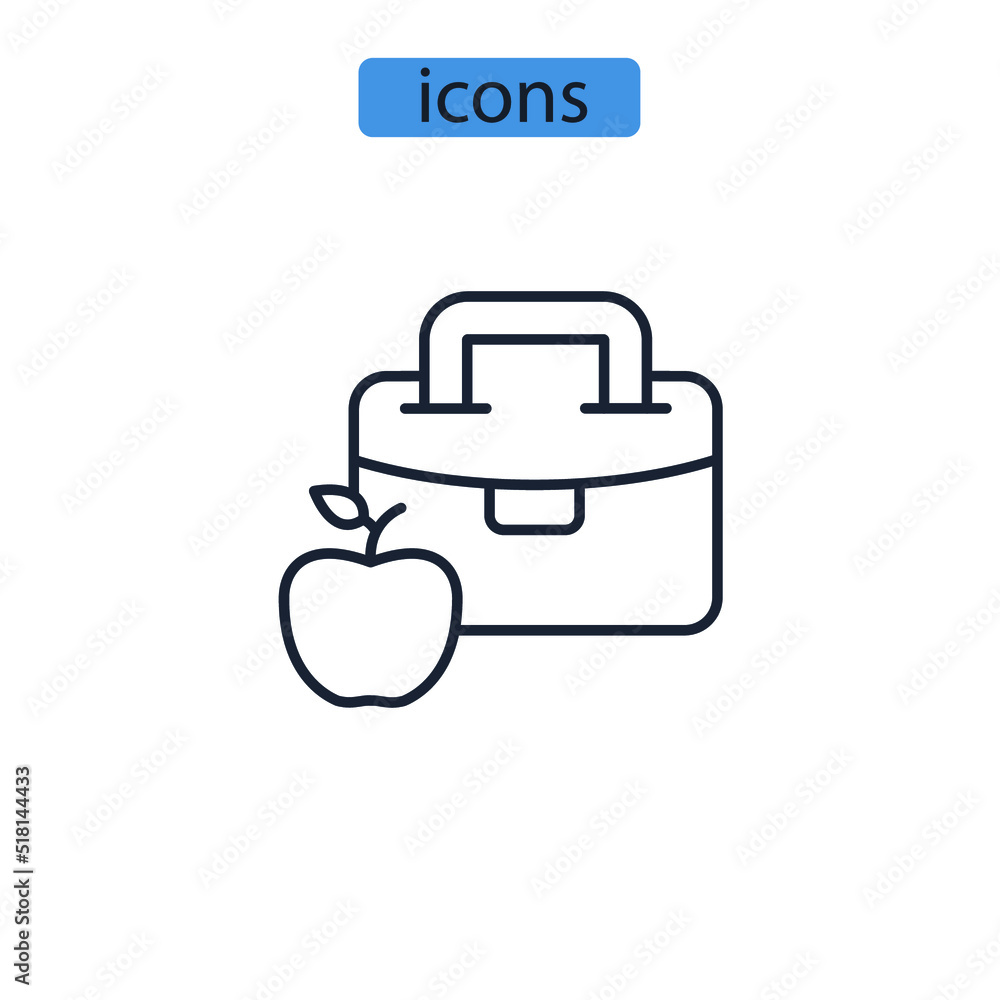 lunchbox icons symbol vector elements for infographic web lunchbox icons symbol vector elements for infographic web