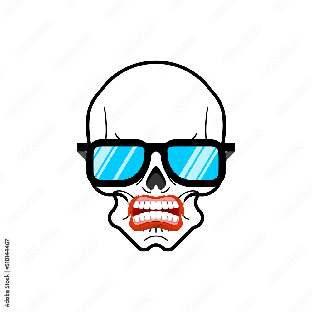Skull with glasses. Skeleton head in sunglasses. Vector illustration Skull with glasses. Skeleton head in sunglasses. Vector illustration