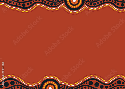 Printable Aboriginal Dot Art Border - Illustration