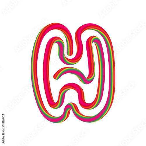 H letter with swirl candy. Vector candy and sugar font for bright logo, your application, sweet identity and more