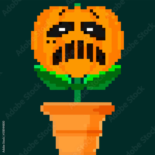 Jack olantern Halloween flower. Have a scary Halloween screaming photo