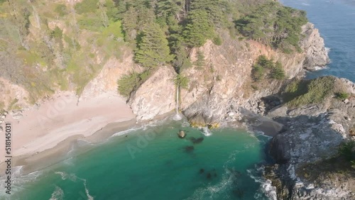 Aerial view of McWay falls in Big Sur, California photo