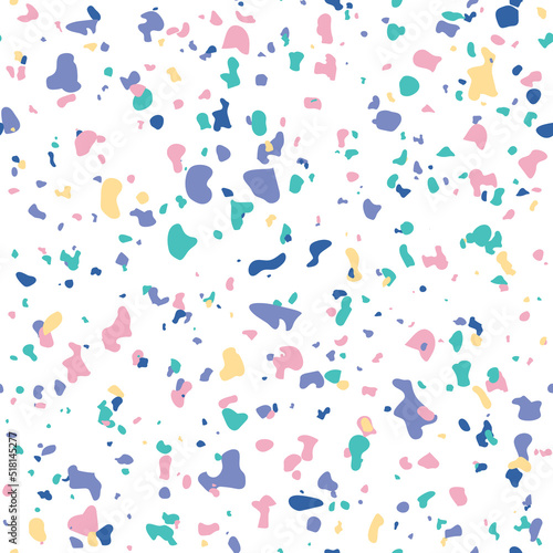 Terrazzo seamless pattern. Vector seamless pattern with pebbles and stone. Pattern ideal for wrapping paper, wallpaper, terrazzo flooring © AlenaDziachuk