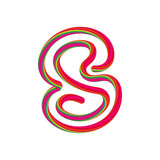 S letter with swirl candy. Vector candy and sugar font for bright logo, your application, sweet identity and more