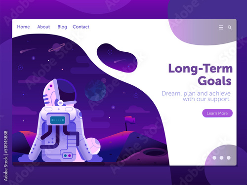 Astronaut on Planet Surface Space Mission Banner