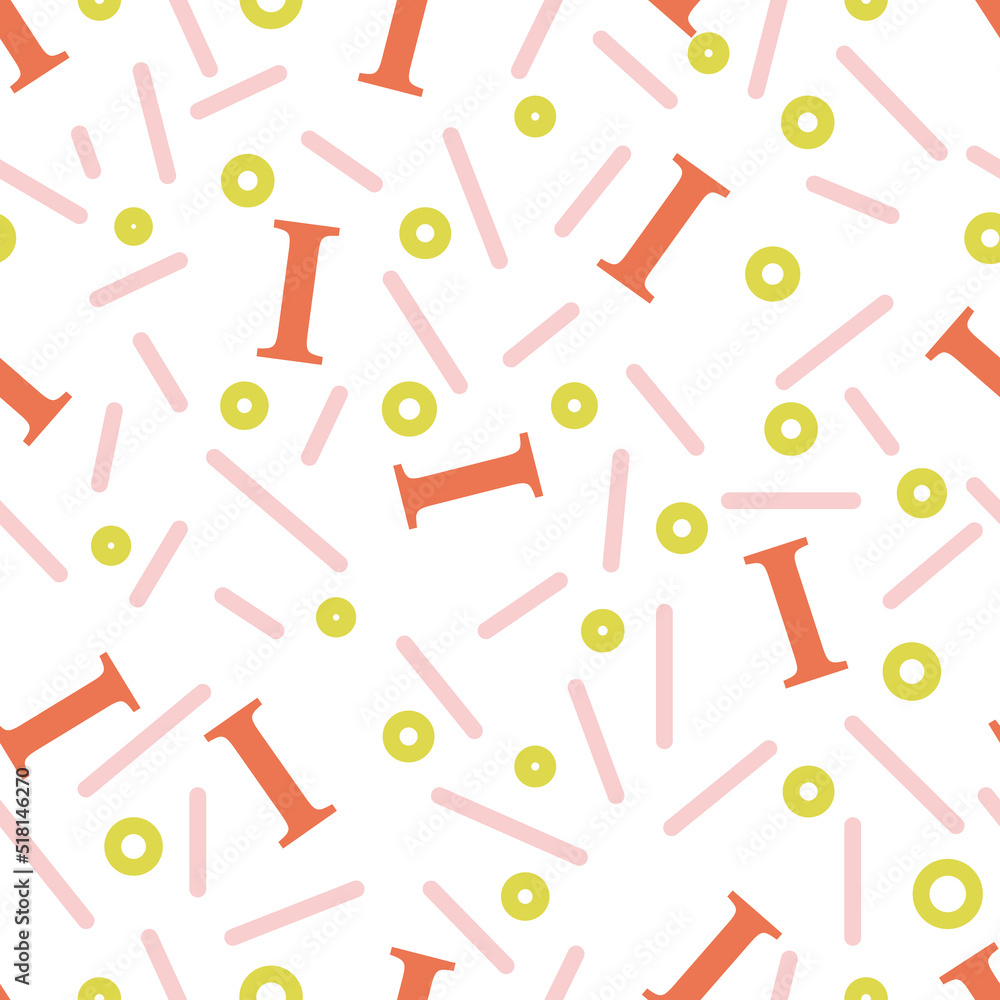 Alphabet I Letter Vector Seamless Pattern Alphabet I Letter Vector Seamless Pattern
