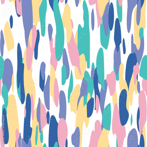 Seamless brush stroke pattern. Vector background with colorful paint. Template for wrapping paper, wallpaper, textile, card