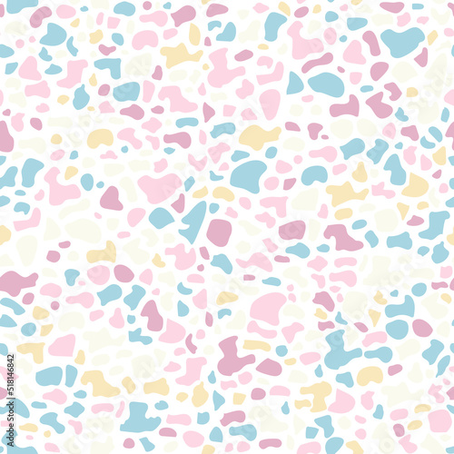 Terrazzo seamless pattern. Vector seamless pattern with pebbles and stone. Pattern ideal for wrapping paper, wallpaper, terrazzo flooring