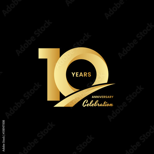 10 years anniversary celebrations logo design concept. Vector templates