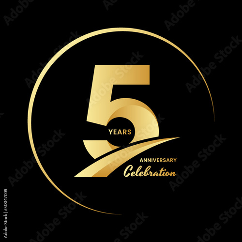 5 years anniversary celebrations logo design concept. Vector templates