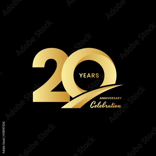 20 years anniversary celebrations logo design concept. Vector templates