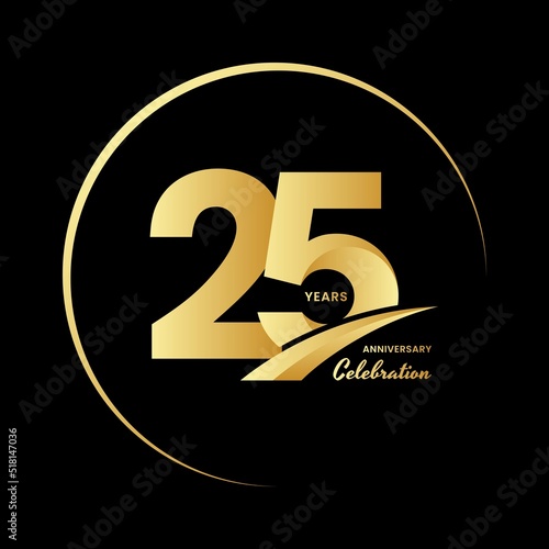 25 years anniversary celebrations logo design concept. Vector templates