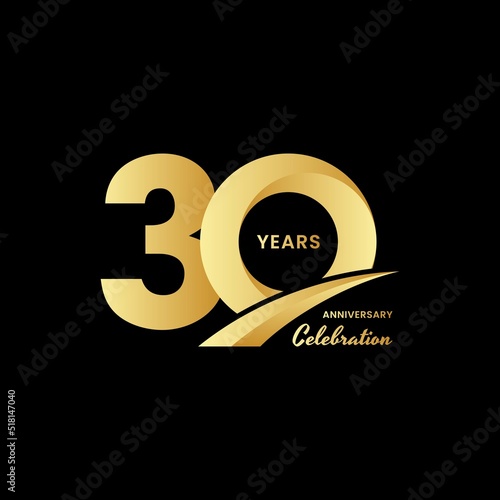 30 years anniversary celebrations logo design concept. Vector templates