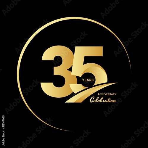 35 years anniversary celebrations logo design concept. Vector templates