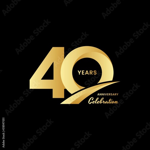 40 years anniversary celebrations logo design concept. Vector templates