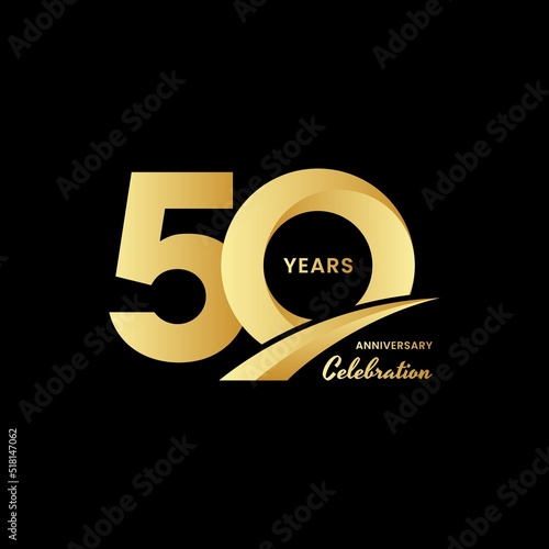 50 years anniversary celebrations logo design concept. Vector templates