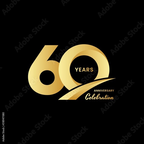 60 years anniversary celebrations logo design concept. Vector templates