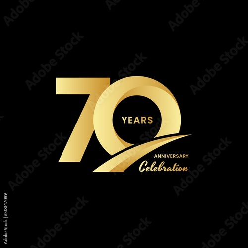 70 years anniversary celebrations logo design concept. Vector templates photo