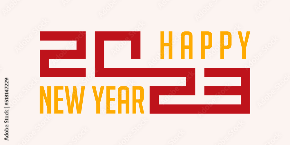 Obraz premium Happy New Year 2023 logo design. New year 2023 text design vector template.
