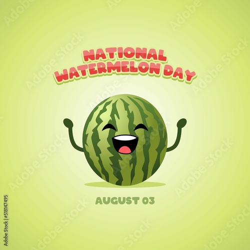vector graphic of national watermelon day good for national watermelon day celebration. flat design. flyer design.flat illustration.