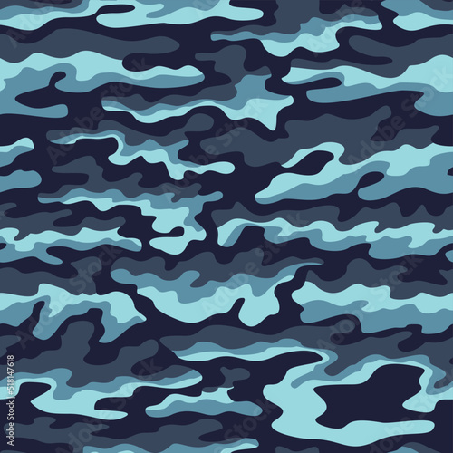  Texture camouflage blue vector pattern, modern seamless pattern, winter background