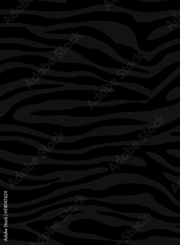  Zebra print black seamless pattern, trendy animal texture. Modern design.