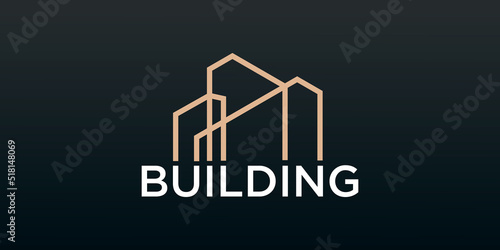 Building logo design for construction company with modern concept.