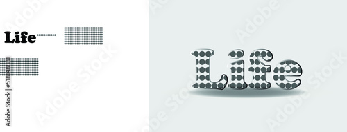 3d graphic of a symbol made of many spheres