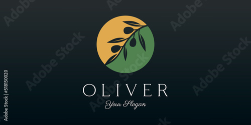 Twig Olive Oil logo template icon design