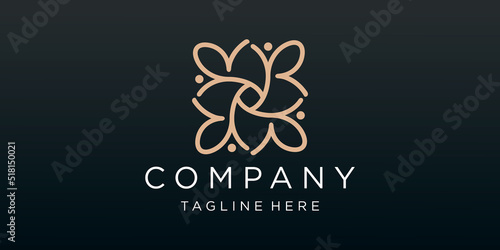 Minimalist elegant ornament logo design for beauty, Cosmetics, yoga and spa.