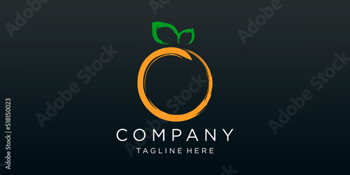 Vector orange logo in a modern brush style