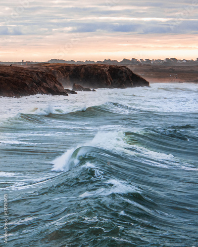 Photos Big waves on the coast of Quiberon, winter weather on the seaside