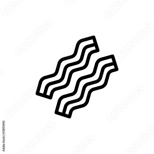 Bacon Icon. Line Art Style Design Isolated On White Background