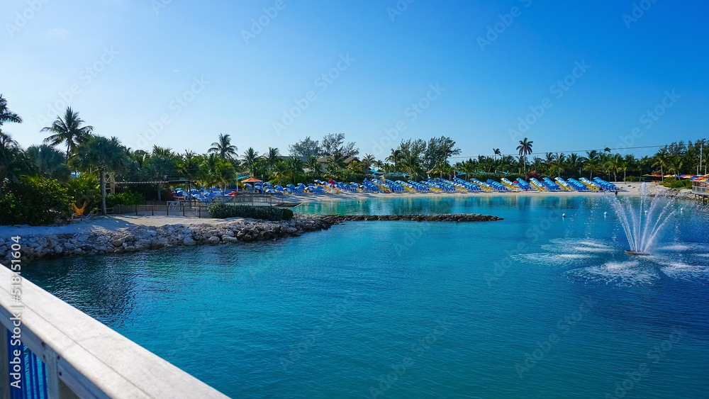 A view of Cococay island at Caribbean sea