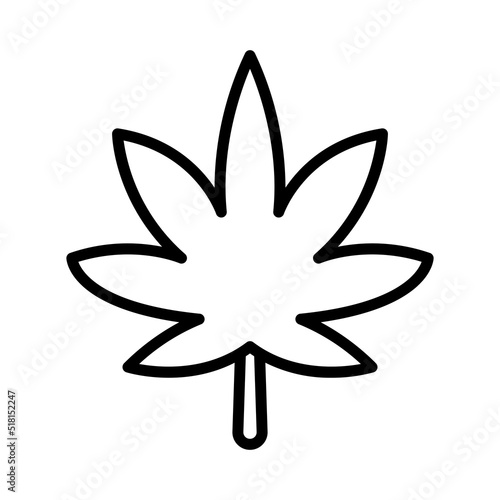 Cannabis Icon. Line Art Style Design Isolated On White Background