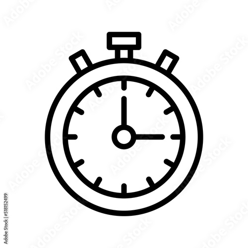 Chronometer Icon. Line Art Style Design Isolated On White Background